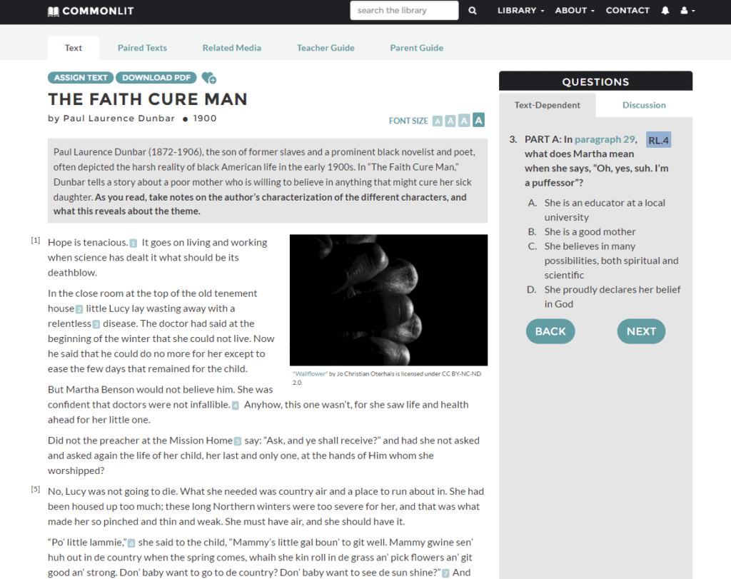 CommonLit: An Online Library of Free Texts | Cult of Pedagogy