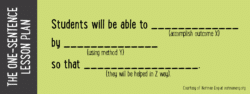 Introducing the One-Sentence Lesson Plan | Cult of Pedagogy